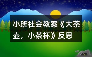 小班社會教案《大茶壺，小茶杯》反思
