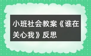 小班社會(huì)教案《誰(shuí)在關(guān)心我》反思