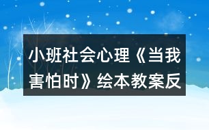 小班社會心理《當我害怕時》繪本教案反思