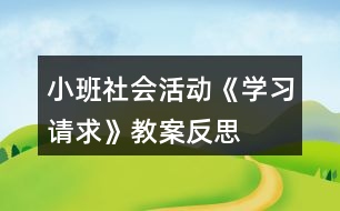 小班社會活動《學(xué)習(xí)請求》教案反思
