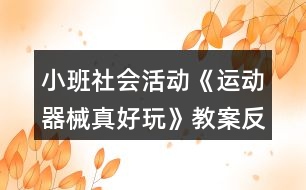 小班社會活動《運(yùn)動器械真好玩》教案反思