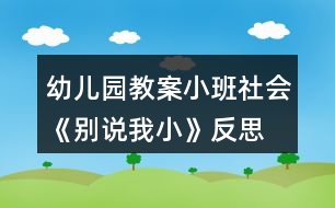 幼兒園教案小班社會(huì)《別說我小》反思