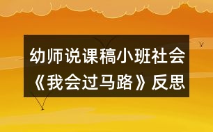 幼師說課稿小班社會(huì)《我會(huì)過馬路》反思