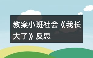 教案小班社會(huì)《我長大了》反思
