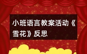 小班語言教案活動(dòng)《雪花》反思