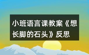 小班語言課教案《想長(zhǎng)腳的石頭》反思
