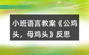 小班語(yǔ)言教案《公雞頭，母雞頭》反思
