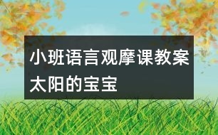 小班語(yǔ)言觀摩課教案太陽(yáng)的寶寶
