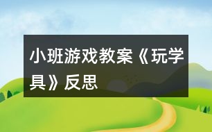 小班游戲教案《玩學具》反思