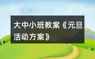大中小班教案《元旦活動方案》