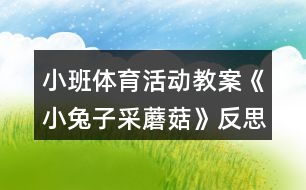小班體育活動教案《小兔子采蘑菇》反思