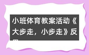 小班體育教案活動(dòng)《大步走，小步走》反思