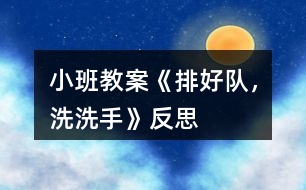 小班教案《排好隊(duì)，洗洗手》反思