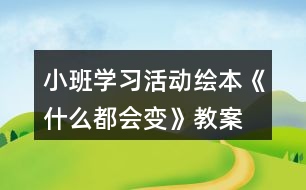 小班學(xué)習(xí)活動繪本《什么都會變》教案