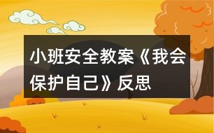 小班安全教案《我會保護(hù)自己》反思