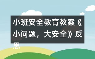 小班安全教育教案《小問題，大安全》反思