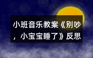 小班音樂(lè)教案《別吵，小寶寶睡了》反思