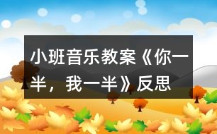 小班音樂教案《你一半，我一半》反思