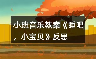 小班音樂(lè)教案《睡吧，小寶貝》反思