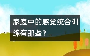 家庭中的感覺統(tǒng)合訓練有那些？