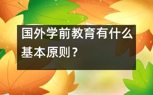 國(guó)外學(xué)前教育有什么基本原則？　　　　　　　　　　