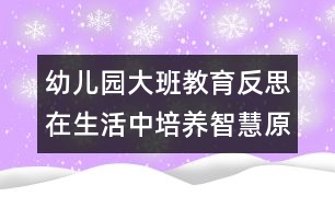 幼兒園大班教育反思：在生活中培養(yǎng)智慧（原創(chuàng)）