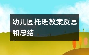 幼兒園托班教案反思和總結(jié)