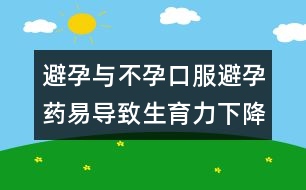 避孕與不孕：口服避孕藥易導致生育力下降