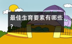 最佳生育要素有哪些？