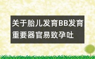 關于胎兒發(fā)育：BB發(fā)育重要器官易致孕吐