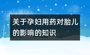 關于孕婦用藥對胎兒的影響的知識