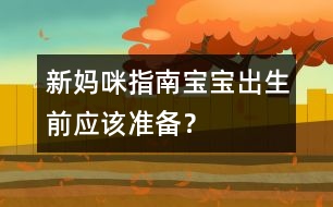 新媽咪指南：寶寶出生前應(yīng)該準備？