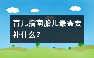 育兒指南：胎兒最需要"補"什么？