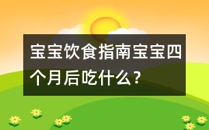 寶寶飲食指南：寶寶四個月后吃什么？