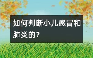 如何判斷小兒感冒和肺炎的？