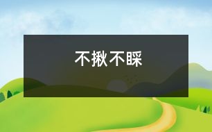 不揪不睬