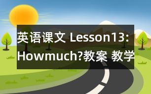 英語課文 Lesson13:Howmuch?教案 教學資料 教學設計