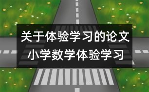 關于體驗學習的論文  小學數學體驗學習的認識與實踐