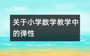 關(guān)于小學數(shù)學教學中的彈性