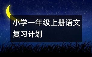 小學(xué)一年級上冊語文復(fù)習(xí)計(jì)劃