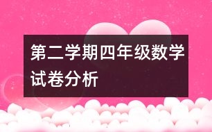 第二學期四年級數(shù)學試卷分析