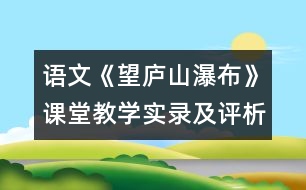 語文《望廬山瀑布》課堂教學(xué)實錄及評析