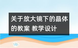 關(guān)于放大鏡下的晶體的教案 教學(xué)設(shè)計  新教科版六年級下冊科學(xué)教案