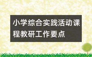 小學(xué)綜合實(shí)踐活動課程教研工作要點(diǎn)