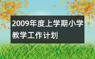 2009年度上學期小學教學工作計劃