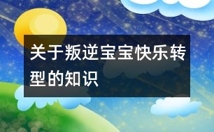 關(guān)于叛逆寶寶快樂轉(zhuǎn)型的知識