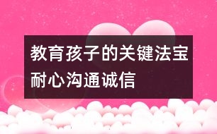 教育孩子的關(guān)鍵法寶：耐心、溝通、誠信
