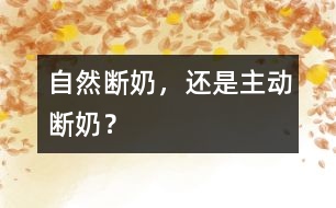 自然斷奶，還是主動(dòng)斷奶？
