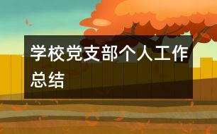 學校黨支部個人工作總結