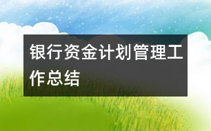 銀行資金計劃管理工作總結